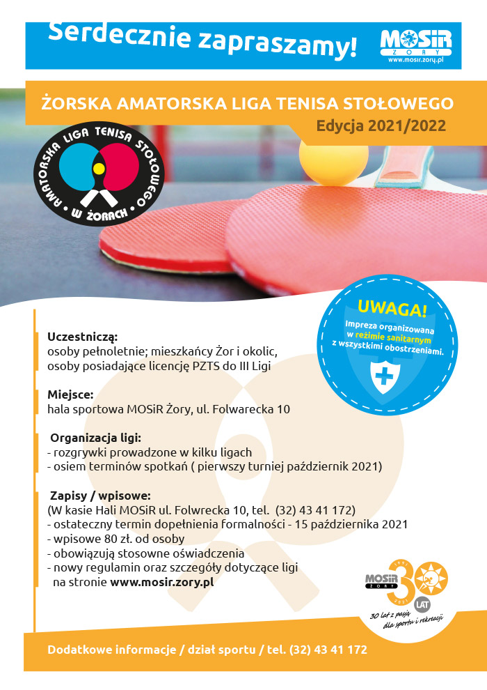 Nowa edycja Żorskiej Amatorskiej Ligi Tenisa Stołowego