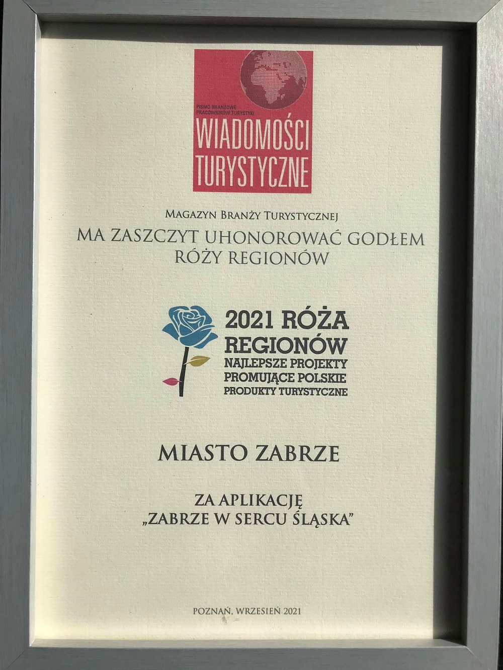 Aplikacja "Zabrze w sercu Śląska" wyróżniona w konkursie "Róża Regionów"