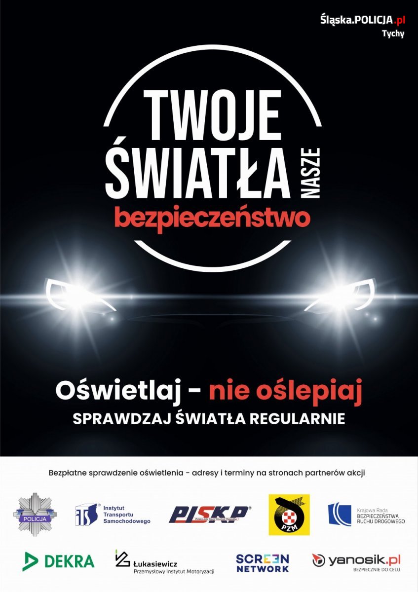 Policja rozpoczęła ogólnopolską akcję "Twoje światła - nasze bezpieczeństwo"