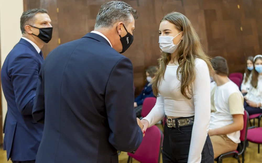 Prezydent przywitał uczniów spoza Bytomia