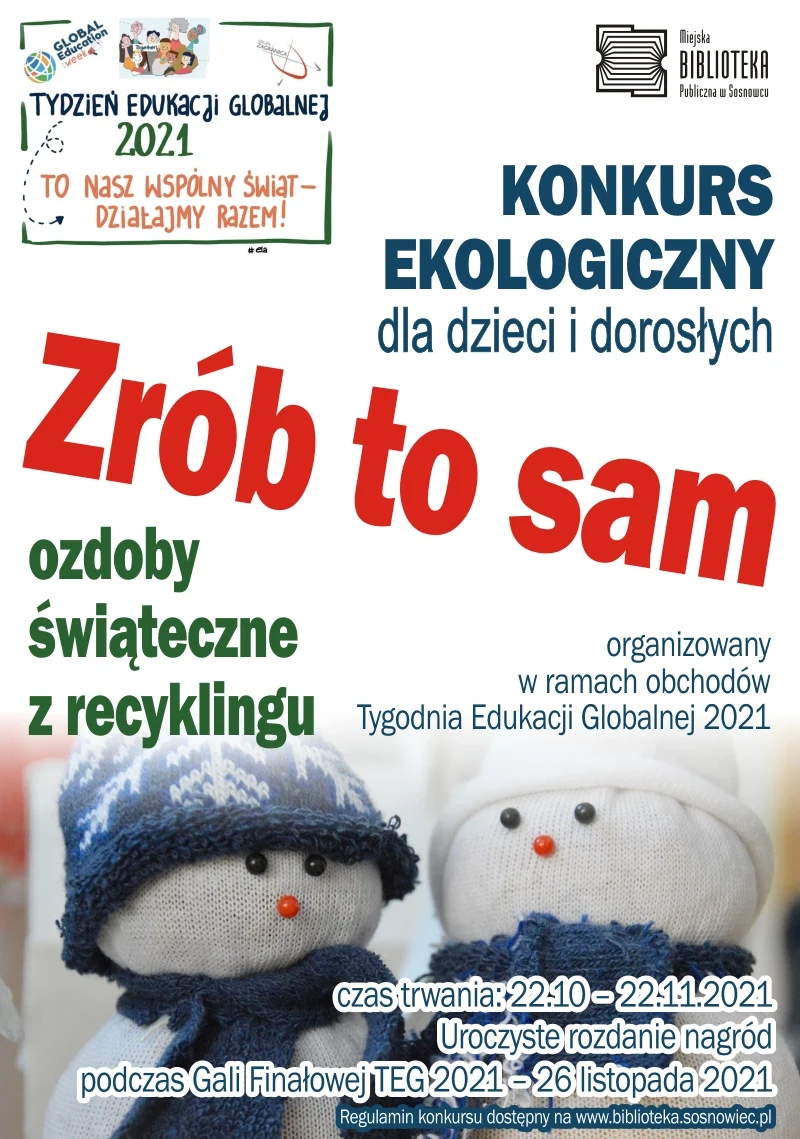"Zrób to sam – ozdoby świąteczne z recyklingu" – konkurs dla dzieci i dorosłych