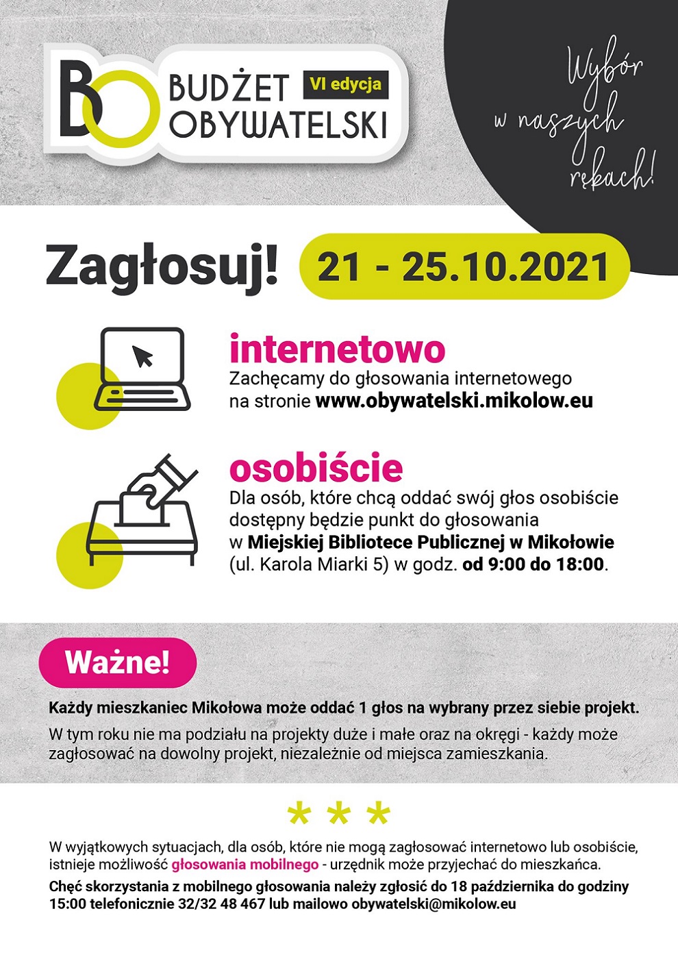 Budżet Obywatelski w Mikołowie po raz szósty. Ruszyło głosowanie!