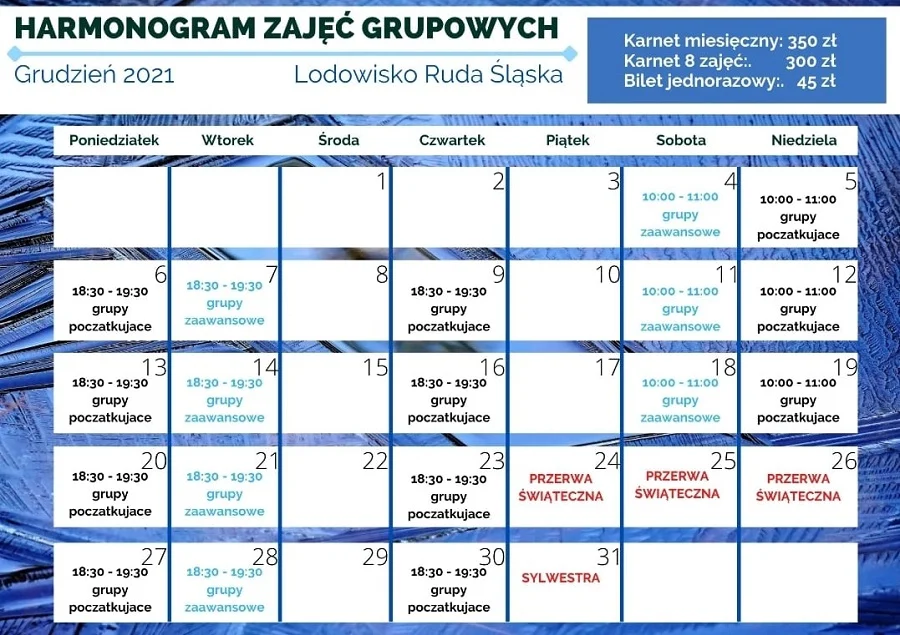 MOSiR Ruda Śląska zaprasza na naukę i doskonalenie jazdy na łyżwach