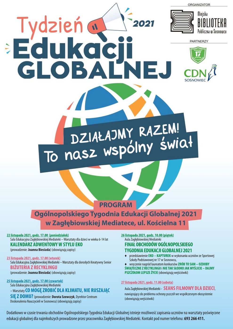 Wielki Finał Tygodnia Edukacji Globalnej w Zagłębiowskiej Mediatece