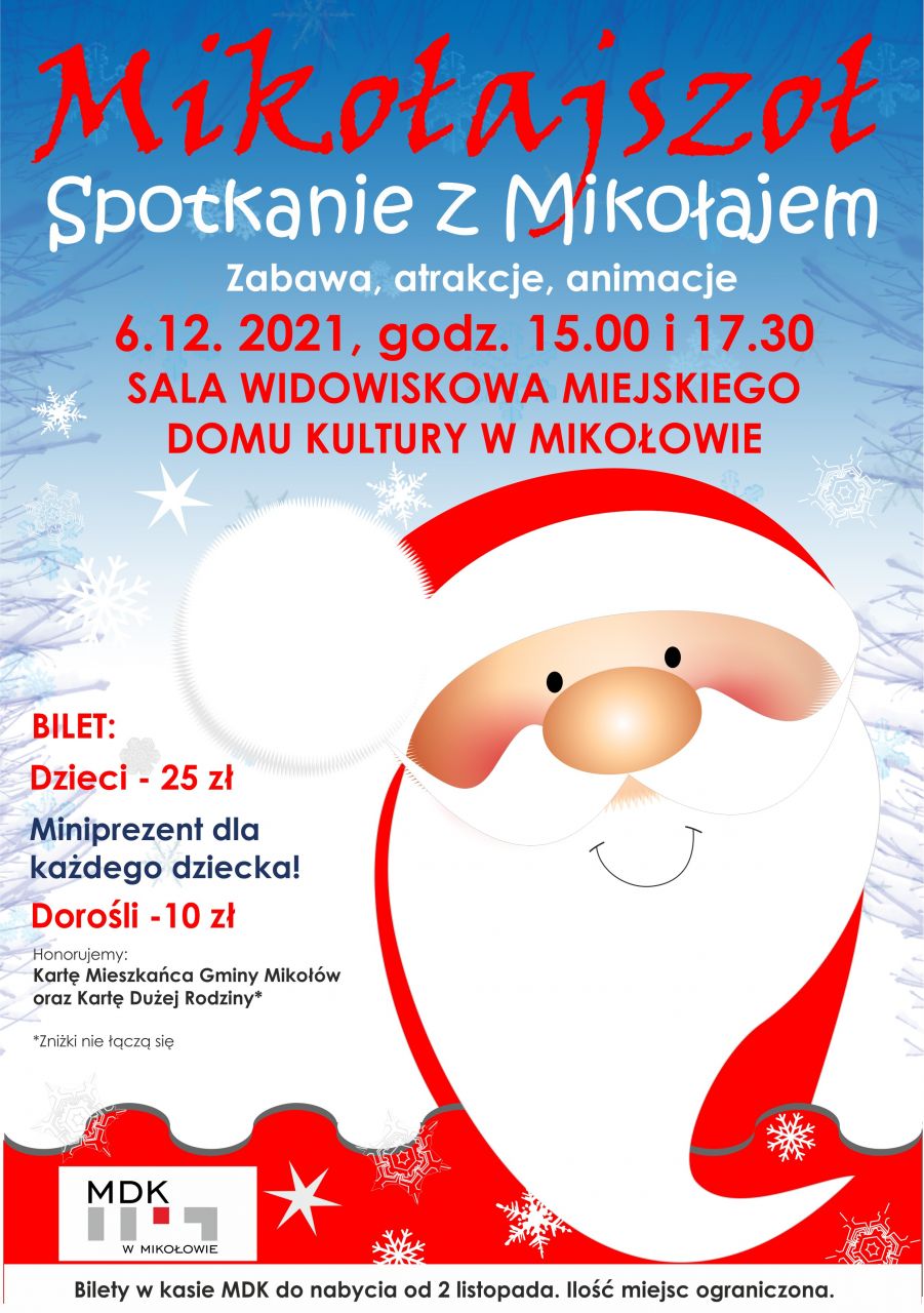 W Mikołajki św. Mikołaj spotka się z najmłodszymi mieszkańcami w MDK