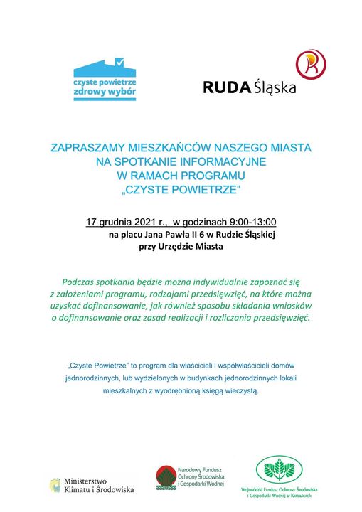 Spotkanie informacyjne w ramach programu Czyste Powietrze