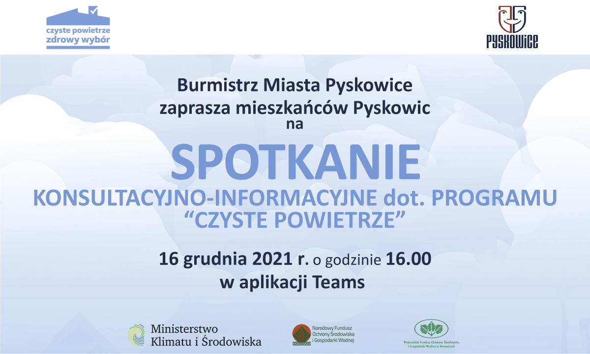 "Czyste Powietrze", czyste korzyści. Na spotkanie online zaprasza burmistrz Pyskowic