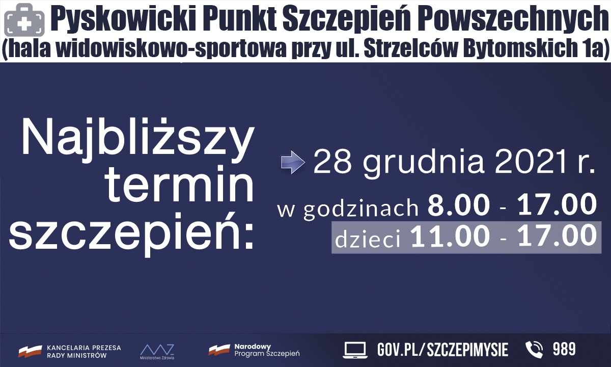 Już dzisiaj kolejna okazja na zaszczepienie! Punkt Szczepień czeka na dzieci i dorosłych