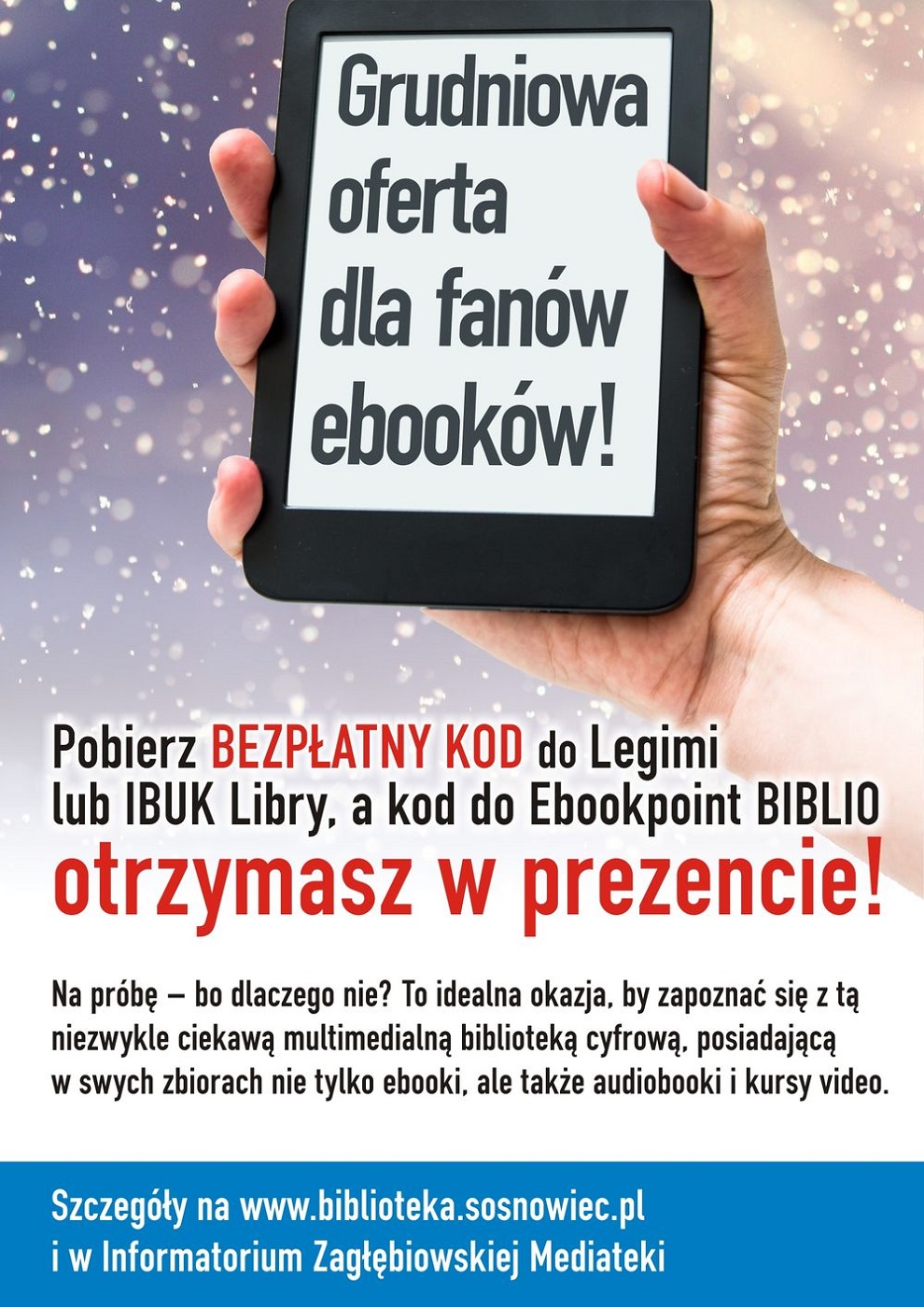 Darmowe kody do Ebookpoint BIBLIO w sosnowieckiej bibliotece