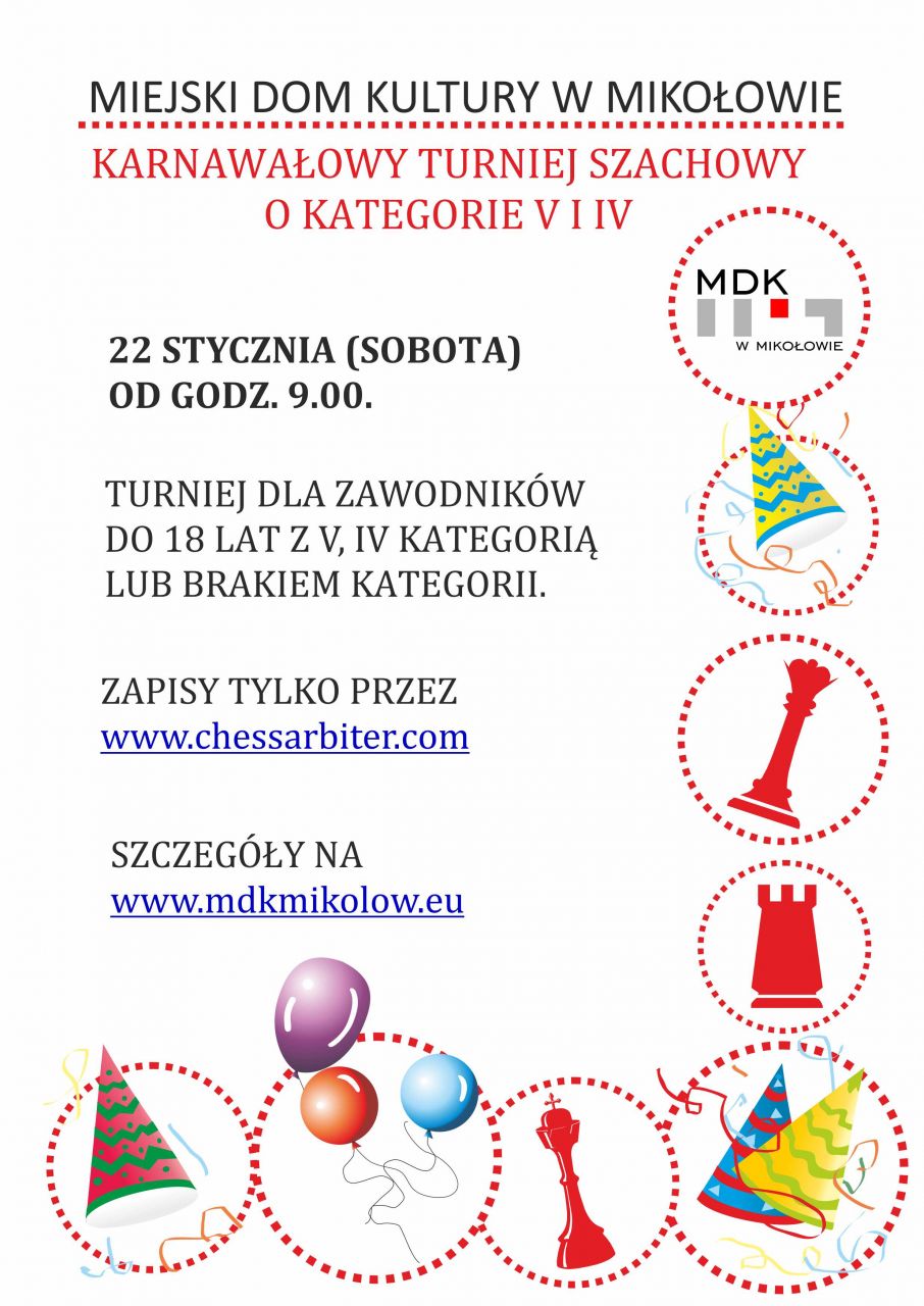 Karnawałowy Turniej Szachowy w mikołowskim MDK