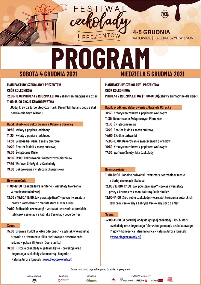 Festiwal Czekolady i Prezentów w Szybie Wilson już w ten weekend!