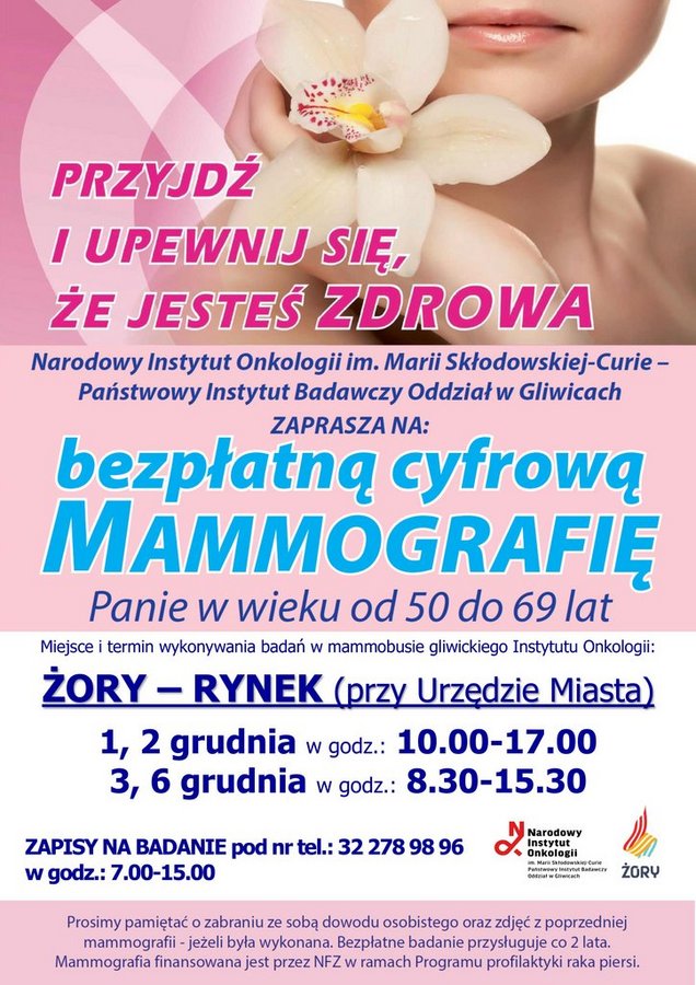 Wykonaj bezpłatną mammografię na żorskim rynku
