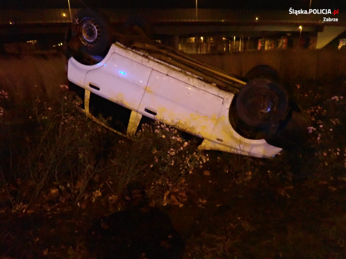 Pijany 39-latek dachował na Rondzie Sybiraków! Mężczyzna miał ponad 2 promile alkoholu