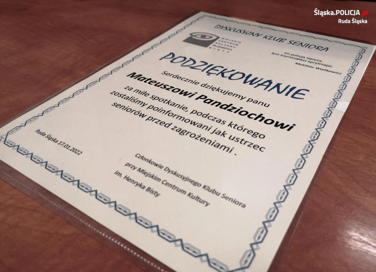 Bezpieczeństwo seniorów – cykl spotkań profilaktycznych