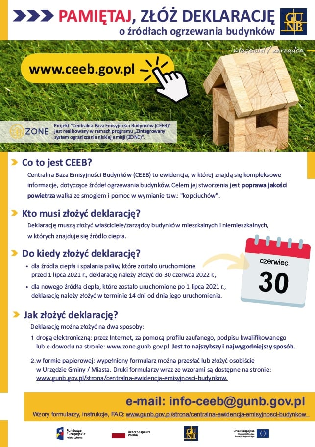 Deklaracja o źródłach ciepła do CEEB. Musisz zgłosić czym ogrzewasz swój dom!