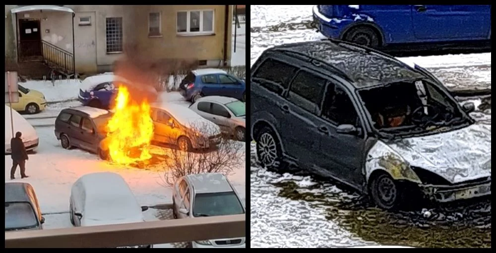 Pożar samochodu na Halembie! [WIDEO]