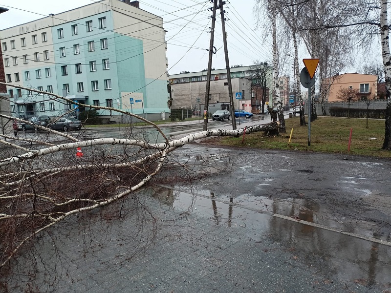 Wichura w Sosnowcu: PSP odnotowała aż 57 interwencji. Zawaliła się ściana 1 budynku