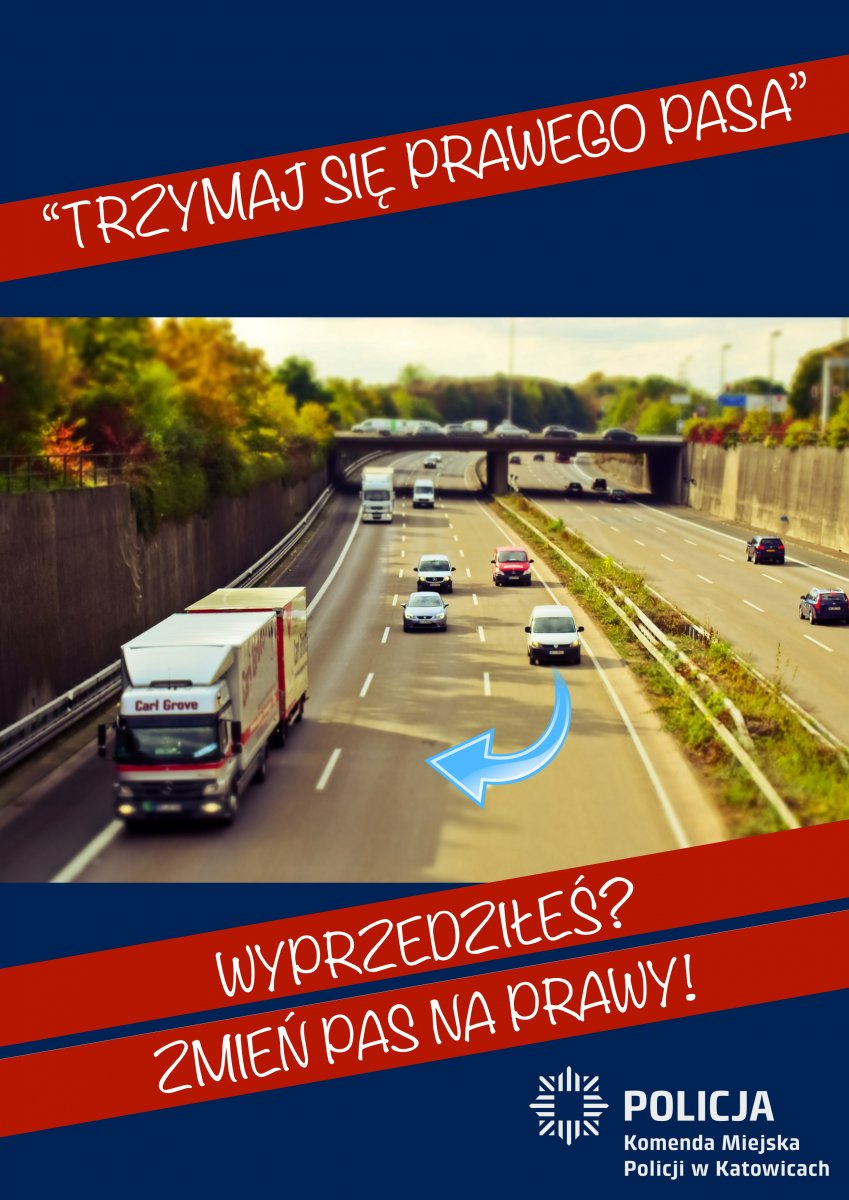 Katowicka drogówka podsumowała działania pn. Trzymaj się prawego pasa