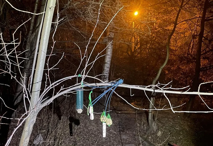 Społecznicy zamontowali karmnik przy Rybaczówce. Na drugi dzień ktoś go ukradł