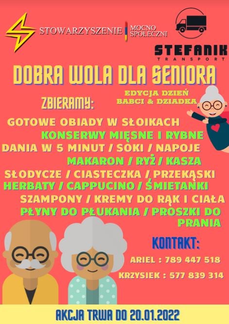 Akcja "Dobra wola dla seniora". Stowarzyszenie MocnoSpołeczni ponownie na rzecz seniorów