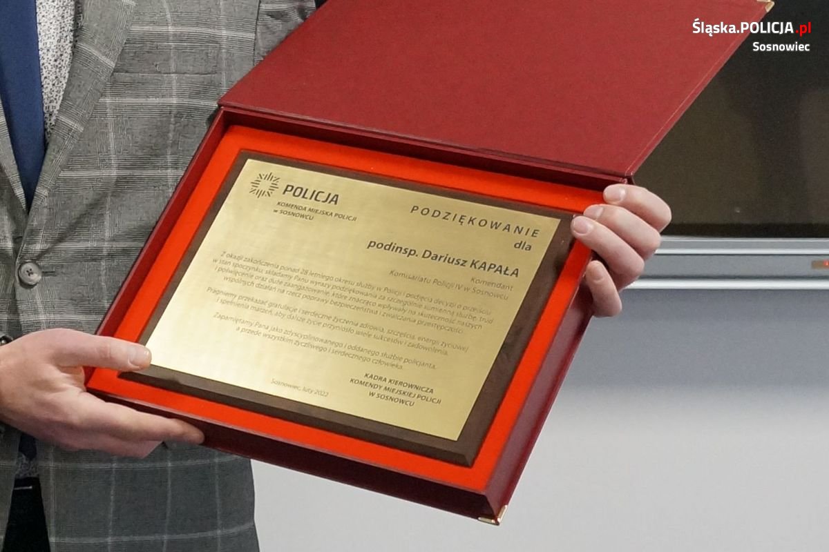 Komendant Komisariatu Policji IV w Sosnowcu przeszedł na emeryturę