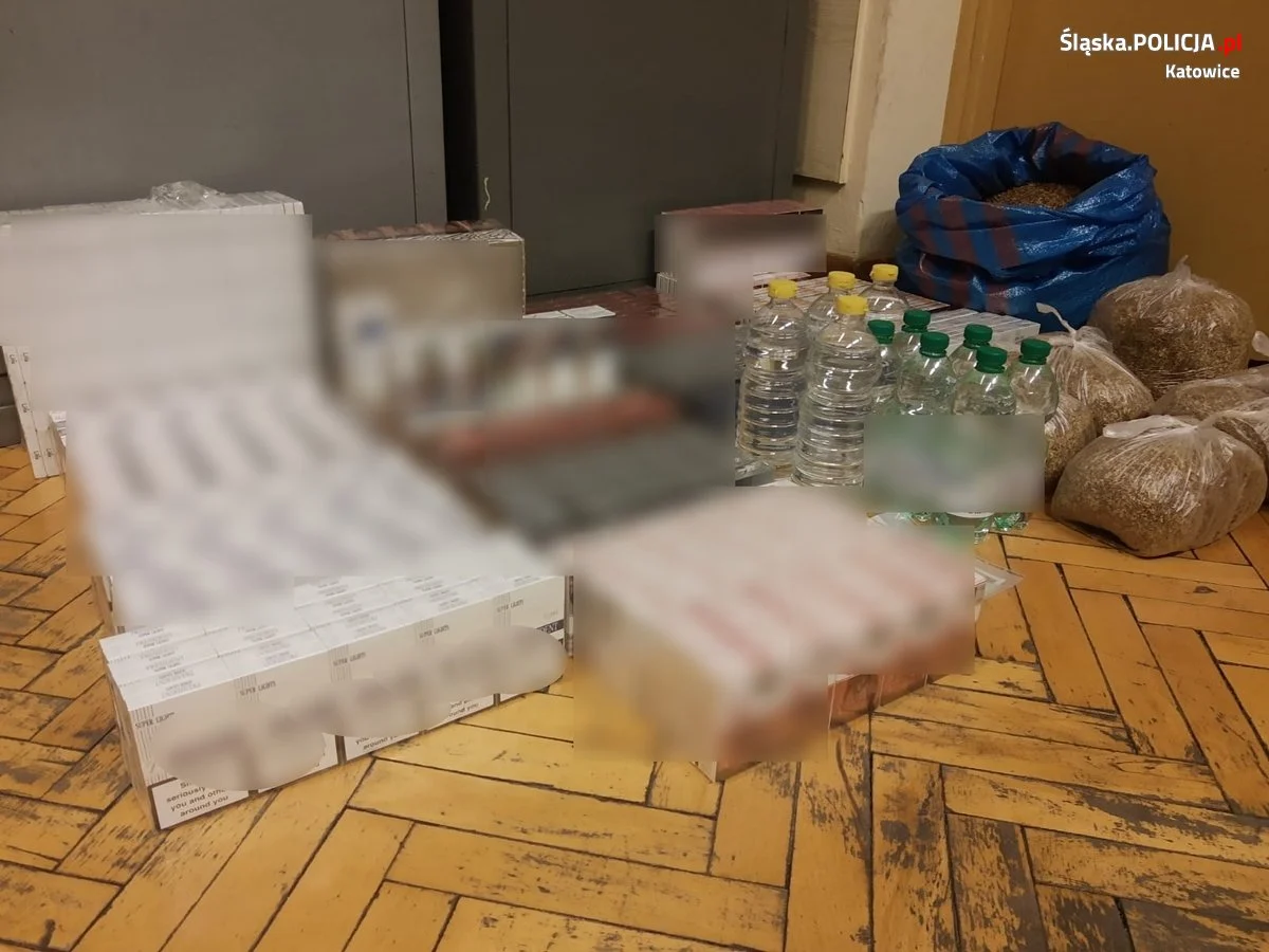 Katowiccy policjanci zabezpieczyli nielegalny tytoń, papierosy i alkohol