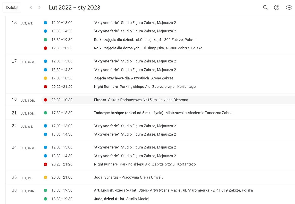 Aktywne Zabrze zaprasza w lutym! Bezpłatne zajęcia sportowe dla mieszkańców Zabrza
