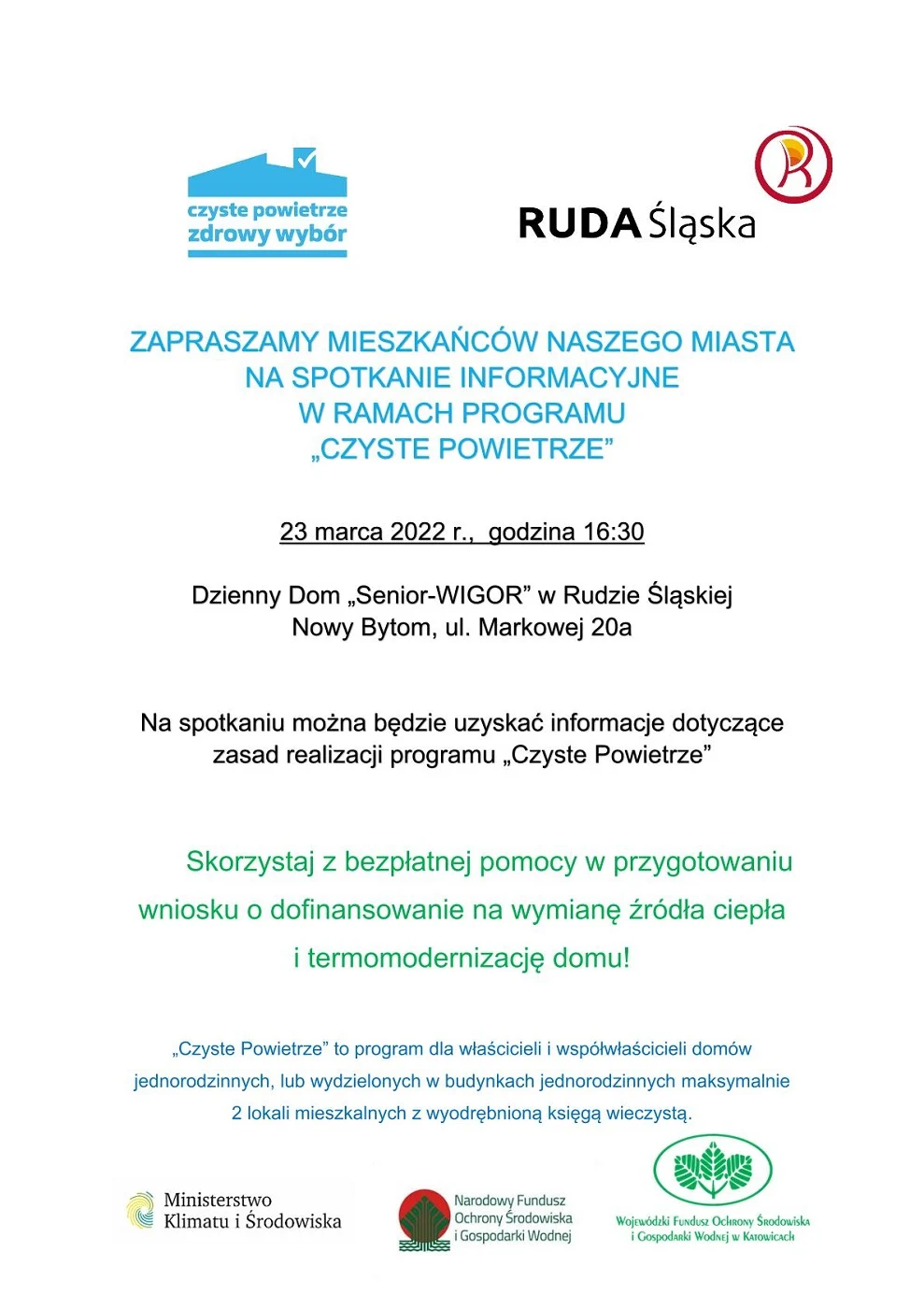 Przed nami kolejne spotkanie informacyjne w ramach Programu "Czyste Powietrze"