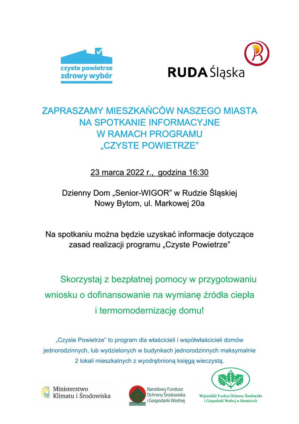 Przed nami kolejne spotkanie informacyjne w ramach Programu "Czyste Powietrze"