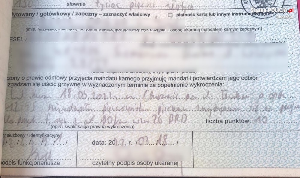 Wysoki mandat dla 45-letniej kierującej, która nie ustąpiła pierwszeństwa pieszemu