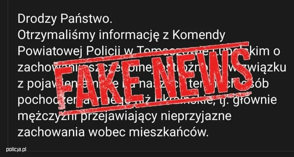 Policjanci ostrzegają: Uwaga na Fake Newsy na temat uchodźców