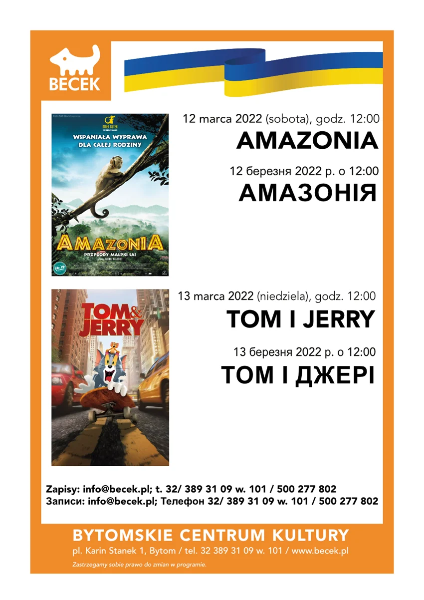 Weekend w BCKino - filmy familijne w języku ukraińskim
