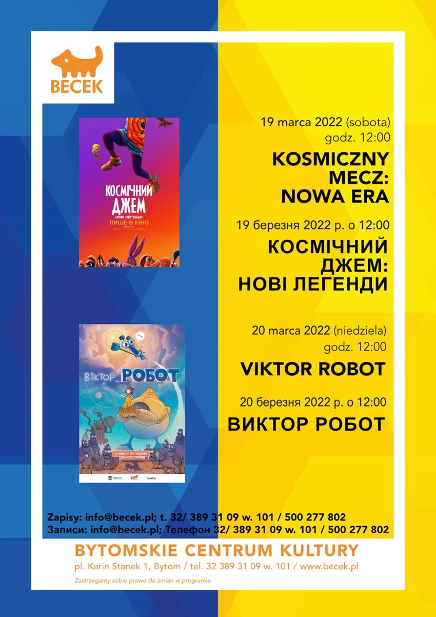 W weekend Becek zaprasza na seanse kina familijnego dla rodzin z Ukrainy