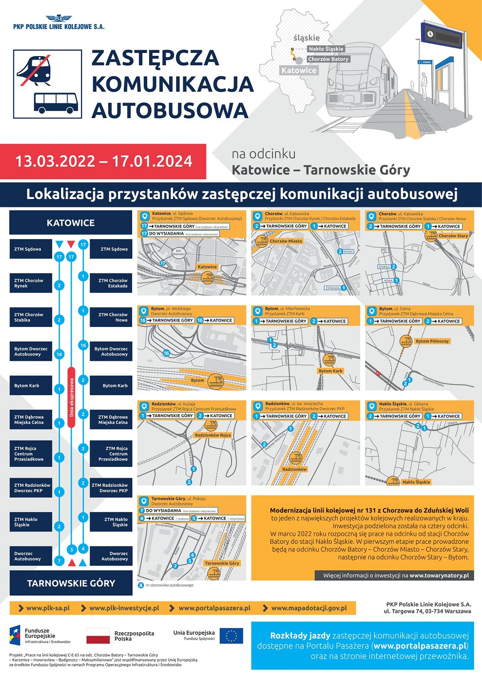 Ruszyła modernizacja linii S8. Koleje Śląskie wprowadziły autobusową komunikację zastępczą