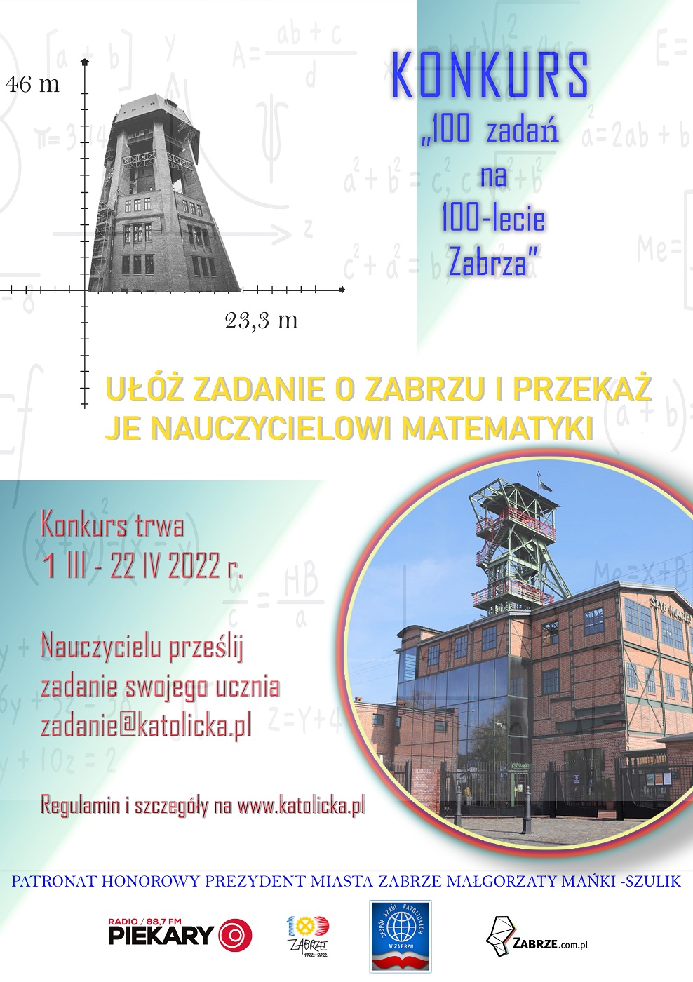Konkurs "100 zadań na 100-lecie Zabrza" dla uczniów z Zabrza