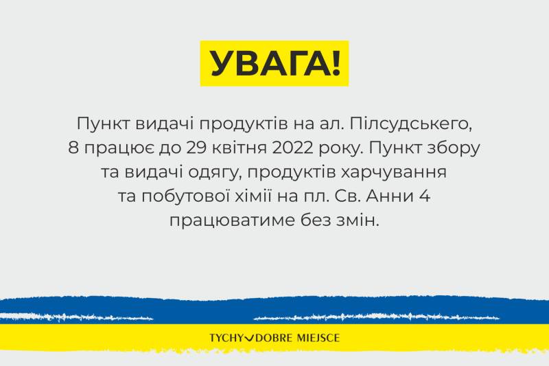 Koniec działania punktu pomocy dla obywateli Ukrainy na Tyskich Halach Targowych