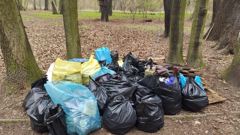 Uchodźcy z Ukrainy dziękują Siemianowiczanom. Sprzątanie Parku Miejskiego