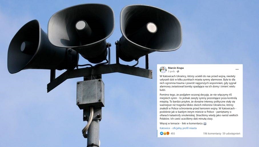 Katowice: Pomimo sprzeciwu. Syreny jednak zawyły