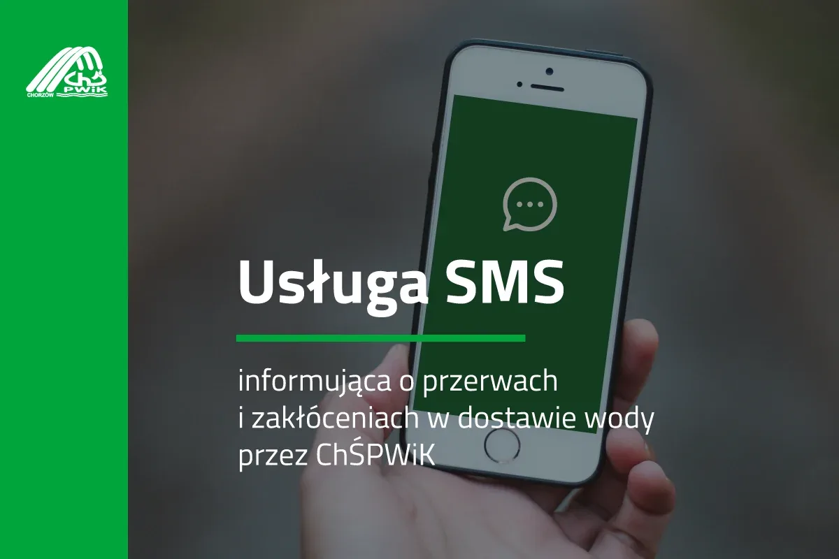 Usługa SMS - nieplanowane przerwy i zakłócenia w dostawie wody