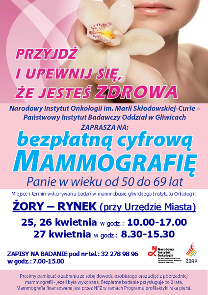 Zadbaj o zdrowie – wykonaj bezpłatną mammografię!