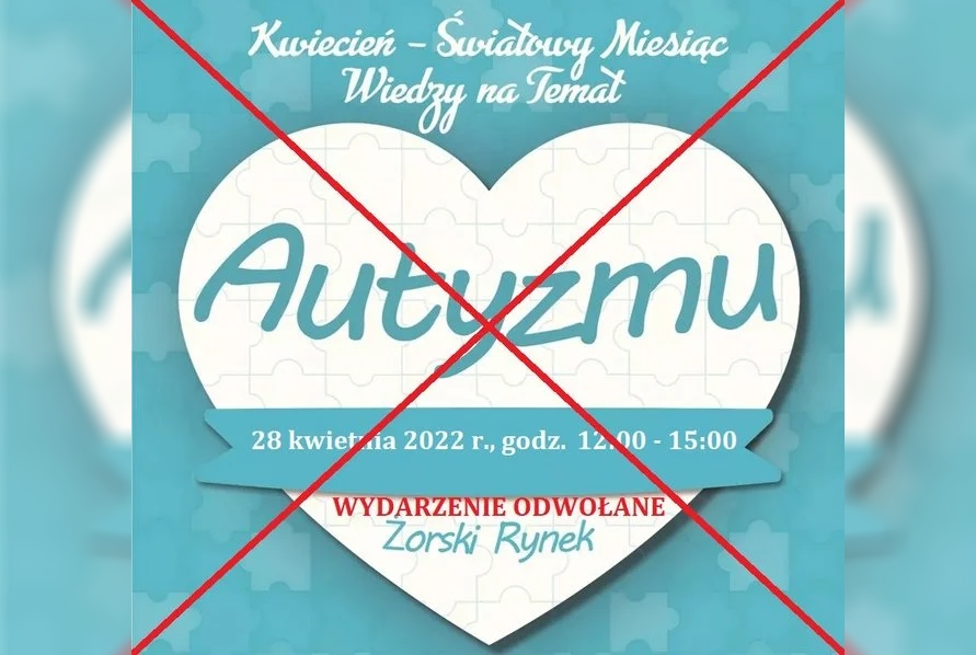Impreza z okazji Dnia Autyzmu odwołana z powodu żałoby!