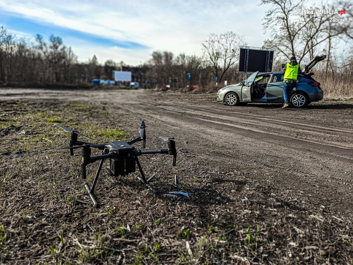 W Zabrzu prowadzono działania z wykorzystaniem drona
