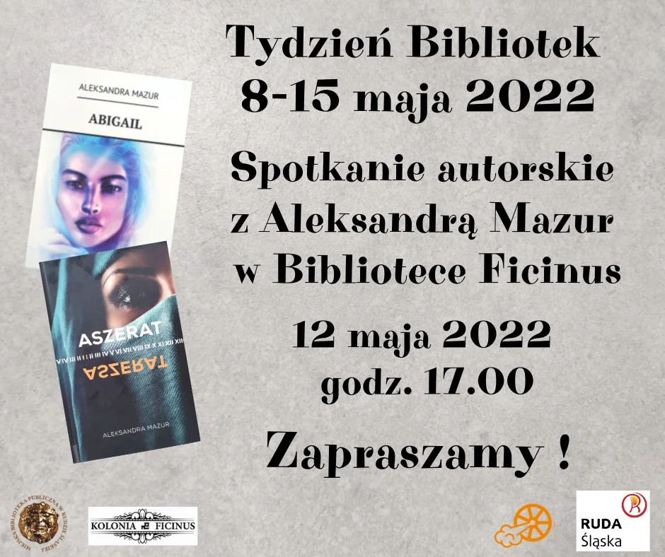 Spotkanie autorskie z Aleksandrą Mazur w Bibliotece Ficinus