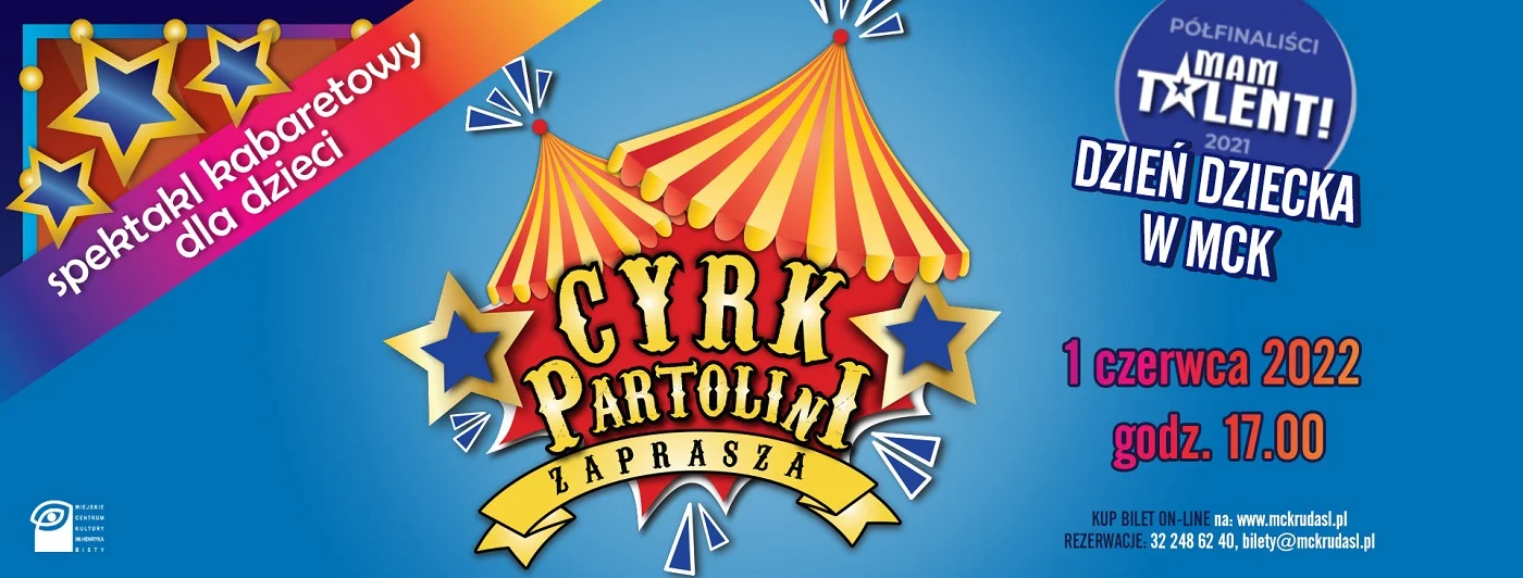 Dzień Dziecka w MCK. Cyrk Partolini zaprasza spektakl kabaretowy dla dzieci