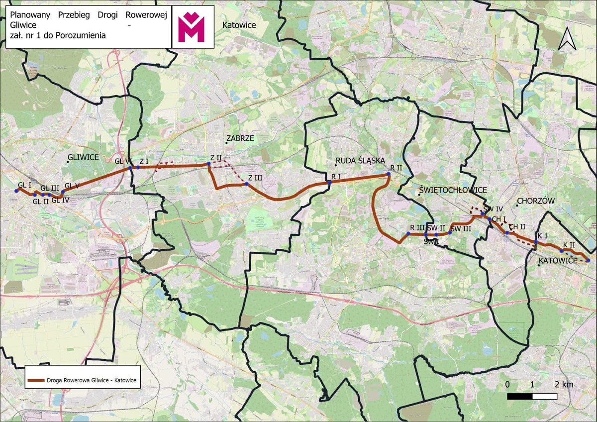 Droga rowerowa połączy Rudę Śląską z Katowicami i Gliwicami. Podpisano porozumienie!