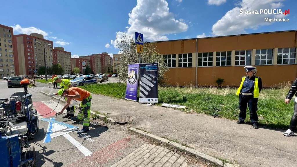 Wspólne działania policji i Automobilklubu Mysłowickiego na rzecz bezpieczeństwa pieszych