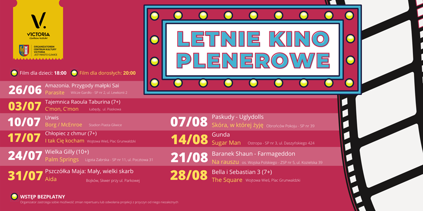 Kinowe "hity" pod chmurką - wstęp wolny!