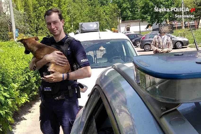Dzielnicowy uratował psa z pożaru w Zagórzu