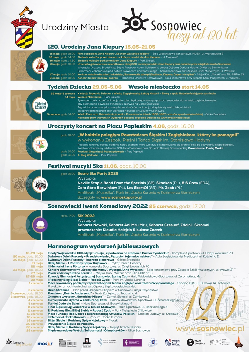 Sosnowiec obchodzi swoje 120-lecie! Sprawdź plan imprez