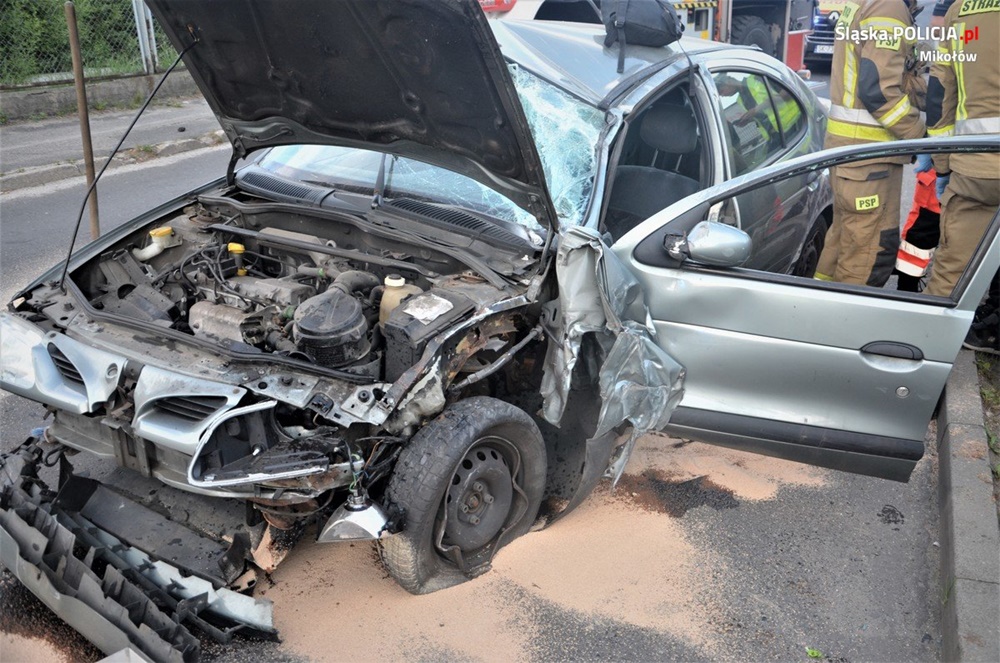 Zjechał na przeciwległy pas i uderzył w ogrodzenie. Sprawca miał trzy promile